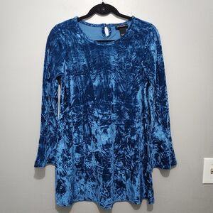 It's Our Time Kids Blue Velvet Dress Size Large
